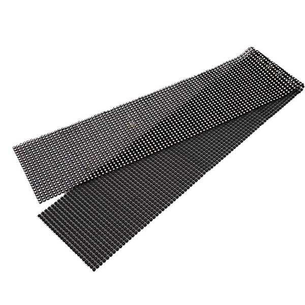 24 rader svart bunn plast strass mesh bånd sy trim plagg tilbehør dekorasjon