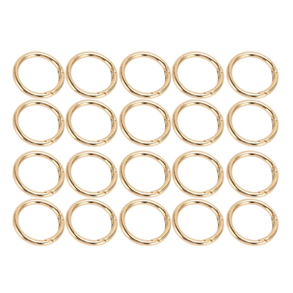 20 st fjäder O-ringar 1,57 tum diameter 0,2 tum tjock stark koppar säker stängning fjäder spännen för handväska smycken DIY guld färg