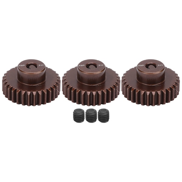 3 kpl timanttipunaista 3,175 mm 48DP 31T moottorin vaihdetta 1/10 RC-autoon harjattomaan harjattuun moottoriin