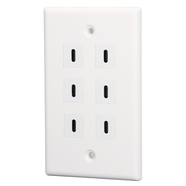 6-porttinen USB liitäntä, tyyppi C USB pistorasia Seinän laajuinen Soveltuvuus USB -pistoke toimistokäyttöön