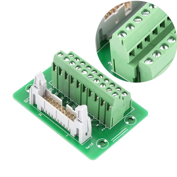 IDC20P 20-bens hanstik breakout board klemrække stik PLC-interface med beslag