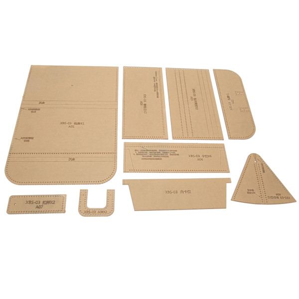 9st Plånbok Mönster Mall Klar Akryl Plånbok Mönster Stencil Mall Ritningar Set Läder Hand Craft DIY Tool