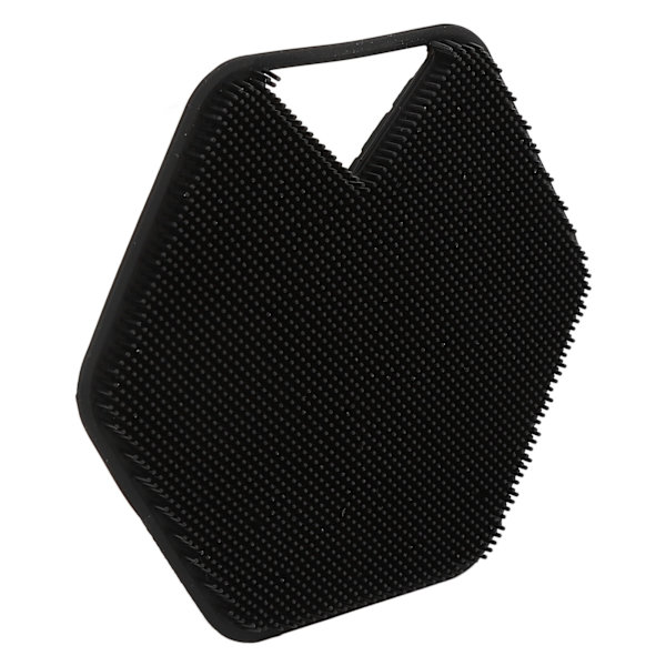 Silikonbadborste Multifunktionell polygonal Mjuk Effektiv rengöring Silikonskrubber för bad Diskdisk Svart