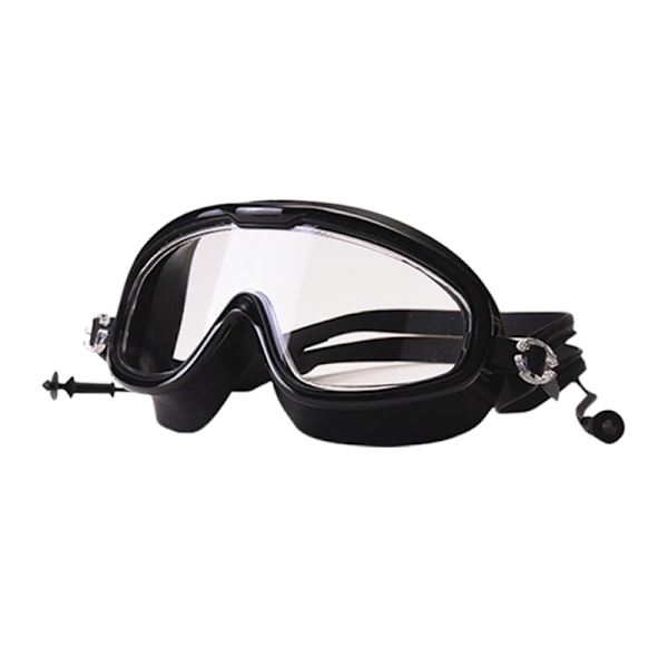 Large Frame High Grade Swim Goggles Waterproof Fogproof HD Swimming Glasses for Men Women Black