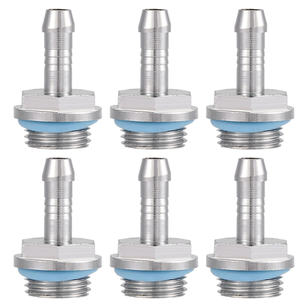 6 kpl PC vesijäähdytys TwoTouch Fitting G1/4 kierretankoliitin putkelle 7,5mm A