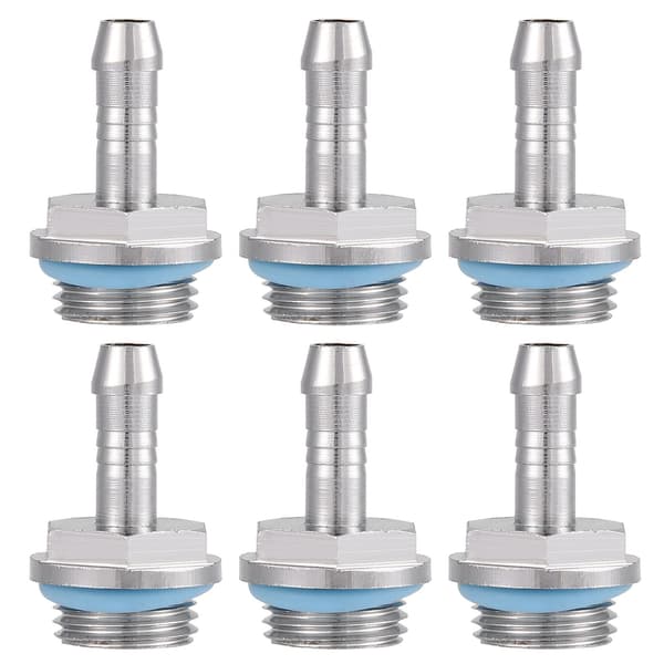 6 stk. PC Vandkøling TwoTouch Fitting G1/4 Gevind Barb Connector til slange 7,5 mm A