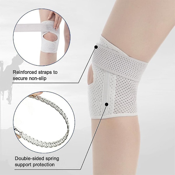 Knæbind med dobbelte stabilisatorer Knæstøtte Mænd Kvinder Lindrer Meniskskade Knæsmerter Gigt Tendinitis Smerter Skadesrestitution Løbetræning