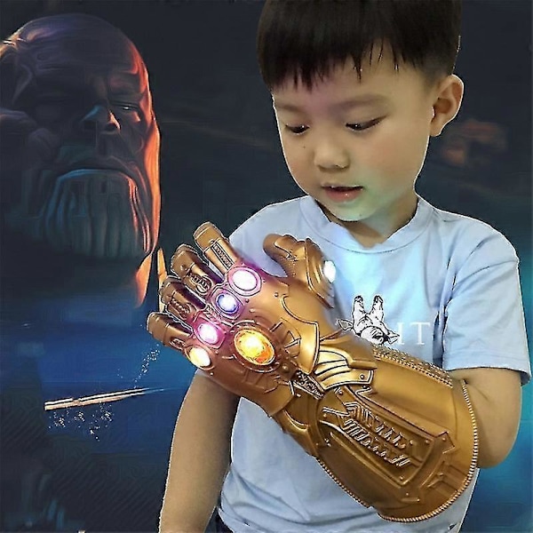 Gem Avengers 4 Vuxenmodell LED-ljus Lysande Handskar Thanos Infinity War