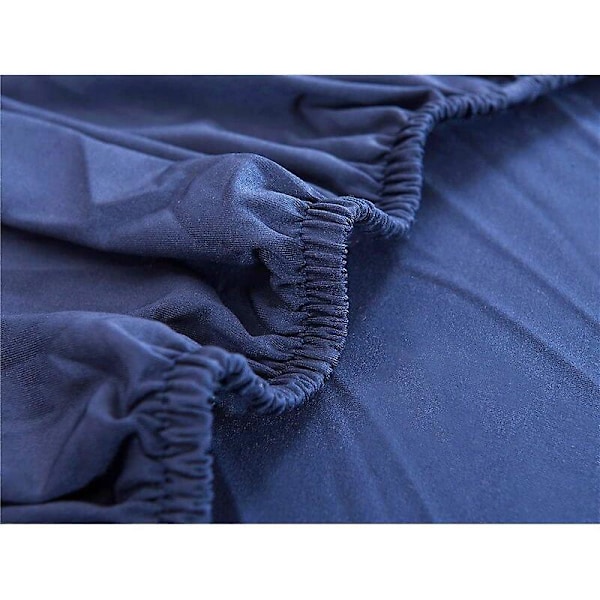 2-seters elastisk sofatrekk, sofatrekk sofatrekk sofatrekk stretch sofatrekk for sofa med armlener, marineblå