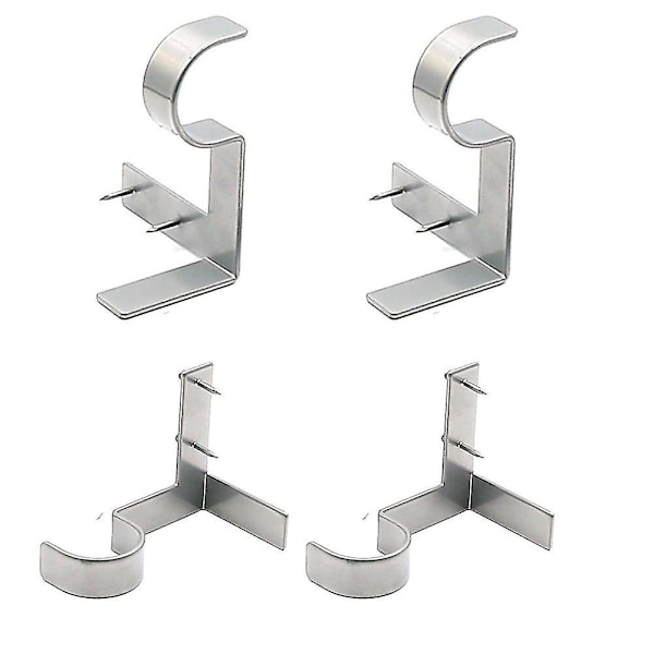 Silver Roman Pole Bracket Set - 4 delar