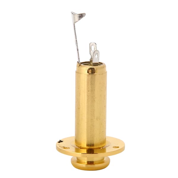 Holdbar Metal End Pin 6,35 mm 1/4\" Output Jack Socket til Akustisk Elektrisk Guitar (Guld)