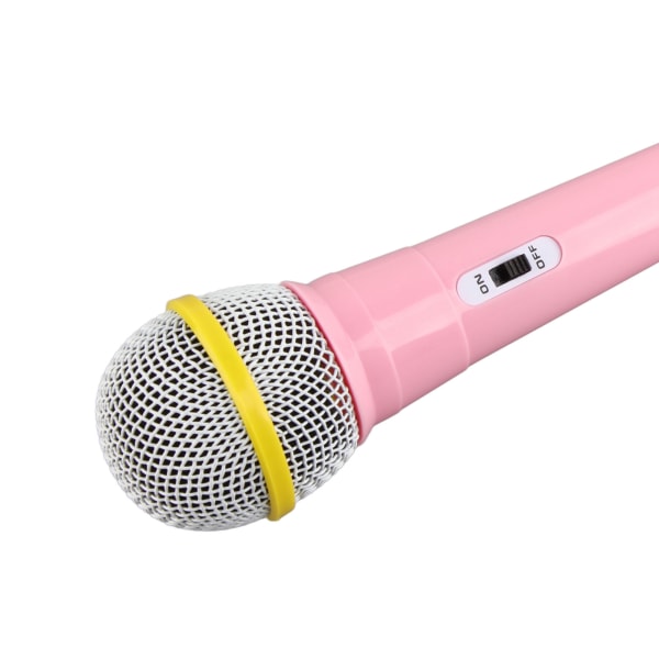 Trådbunden barnmikrofon 3,5 mm kontakt Låg distorsion Bärbar musikleksak Barnsångmikrofon för Karaoke Familjefest Rosa