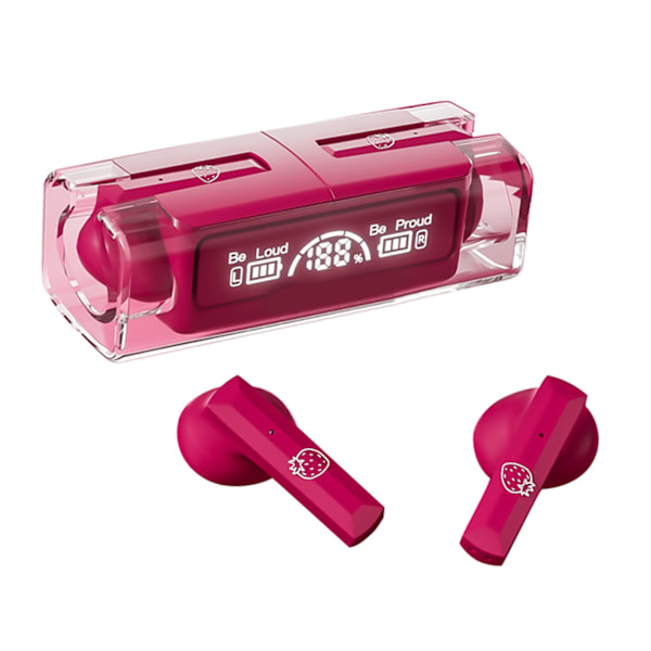 Bluetooth-hörlurar Cartoon Design Brusreducering Trådlösa Bluetooth-hörlurar Hörlurar för IOS för Android Rose Red