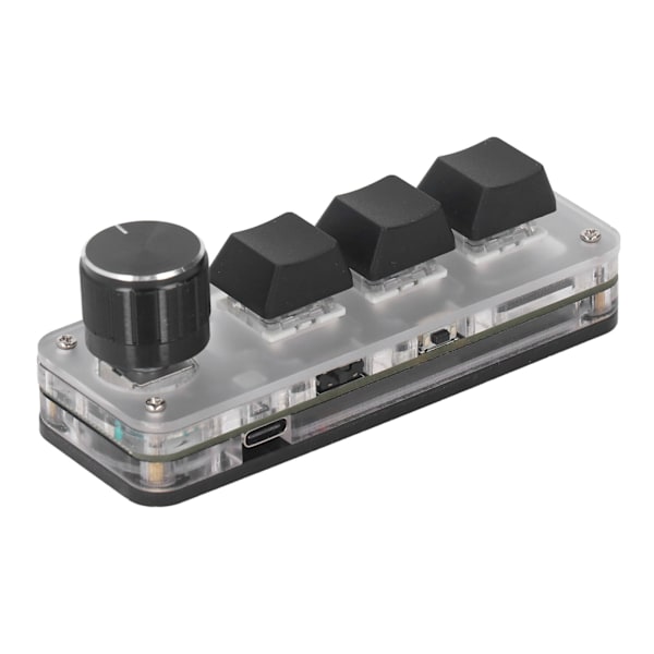 Mini tastatur 3 taster 1 knap programmerbar USB BT forbindelse blå switch mini mekanisk tastatur med RGB LED