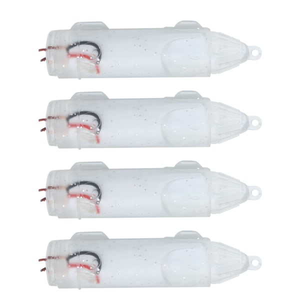 4 stk fiske LED lokke lys undervanns lokke lampe vanntett agn lys hvit med boks