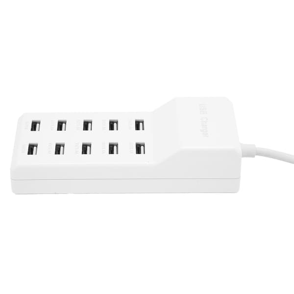 USB Ladestation 10-Port Væg Strøm Smart Oplader til Flere Enheder EU Stik 100-240V