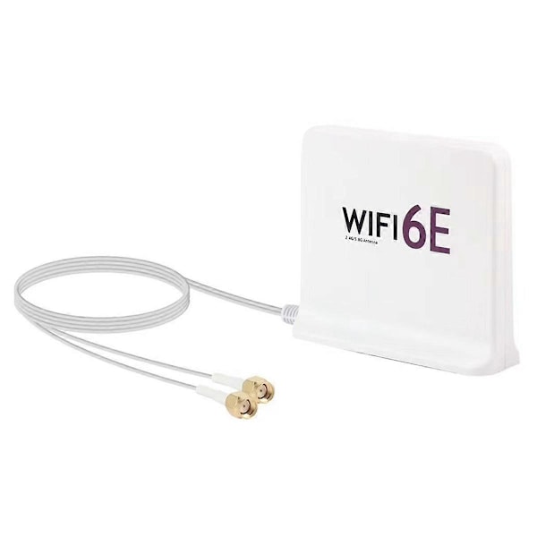 Bærbar 2.4G/5G/6G WiFi 6E Antenne til Netværkskort, Hvid