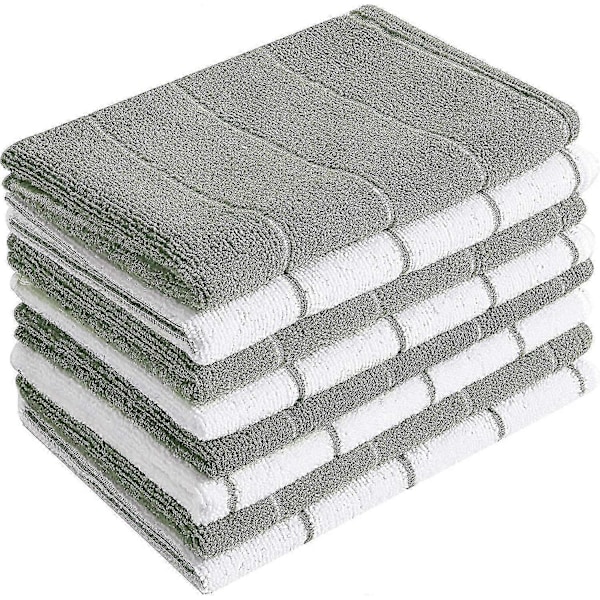 Mikrofiber Kjøkkenhåndklær - Superabsorberende. Myke og ensfargede oppvaskhåndklær. 8 stk.