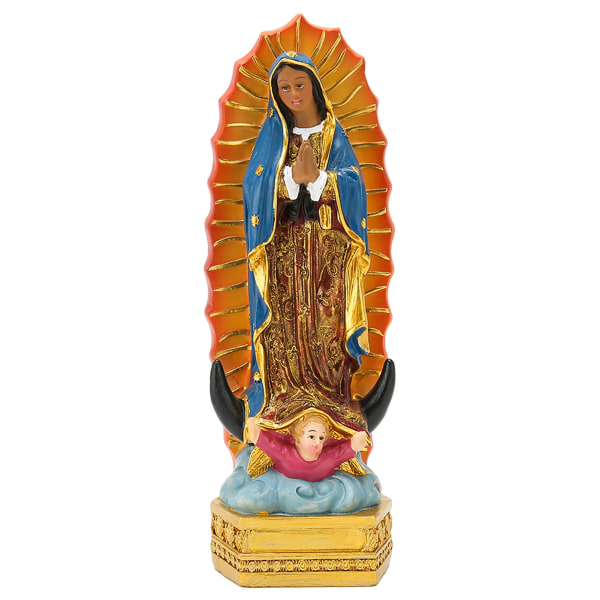 Christian Guadalupe figur håndmalet held og lykke Jomfru Maria statuer Vor Frue af Guadalupe figur til bordpladedekoration