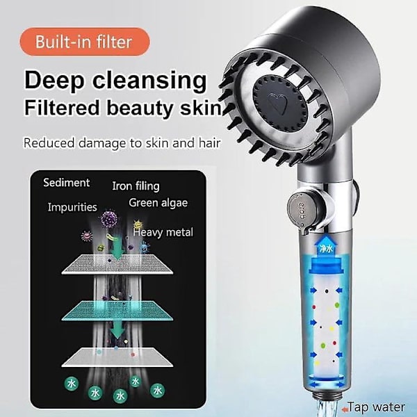 Vattentrycksstimulerande Dusch - Multifunktionell Trycksatt Spray med Tre Hastigheter