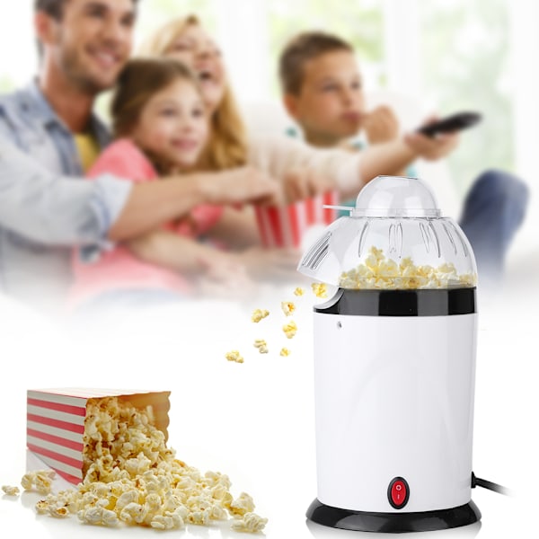 Hushållsminielektrisk blåsare Automatisk popcornmaskin Popcornmaskin EU-kontakt 220-240V Vit