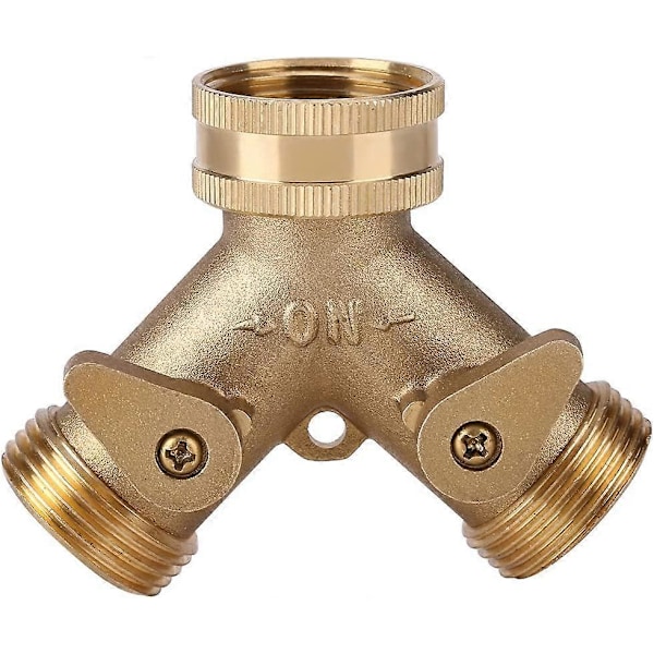 3/4\" Vandhane Connector Y Form Tap Connector Slange Vandhane Adapter 2 Vejs Messing Slange Adapter Svanehals Havevandhane Ventil Connector til Udendørs Havevanding