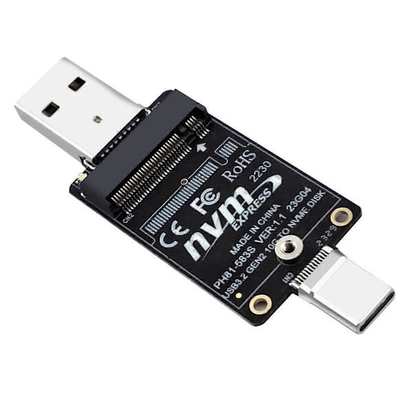 M.2 Till USBA Typ-C HDD-kapsel Adapterkort NVME HDD