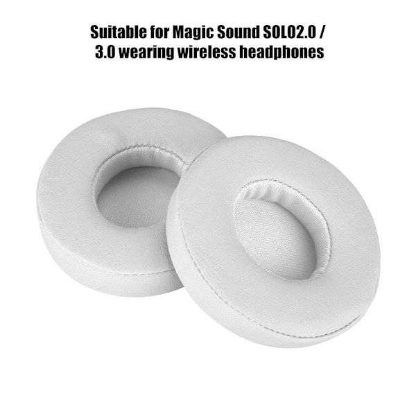 1 par öronkuddar för SOLO2.0 3.0 trådlöst Bluetooth-headset (vit)