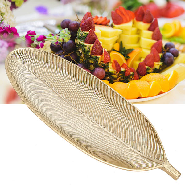 Fruktfat Dessert Serveringsbricka Nötter Snacksbricka Bordsartiklar Heminredning Guld Blad S