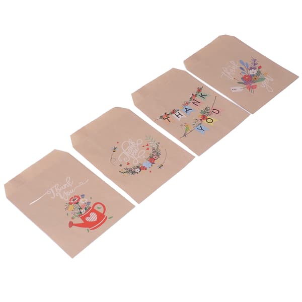 2-pack presentpåsar i kraftpapper med tecknat mönster, multifunktionella bruna papperspåsar för semesterfestbukettmodell