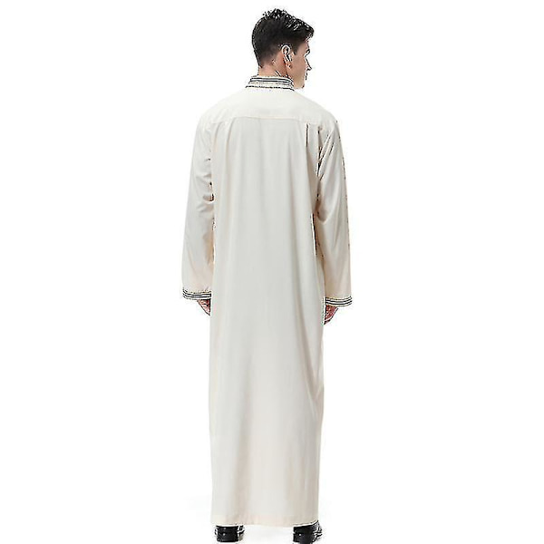 Islamisk herr lång kappa Dubai arabisk Thobe Kaftan 3XL beige