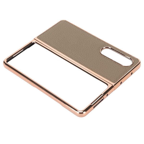 Vikbart phone case för Samsung Galaxy Z Fold 4 Nano Elektropläterat Läder Stjärnmönster Anti-skrapa Telefon Case Grå