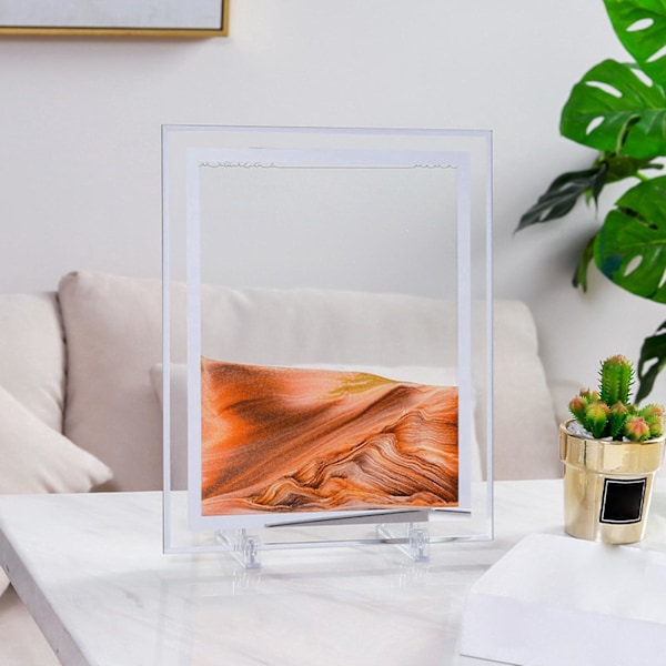 2 x 3D Rörlig Sandkonst Bild Dynamisk Flödande Display Rörelseram Dekor