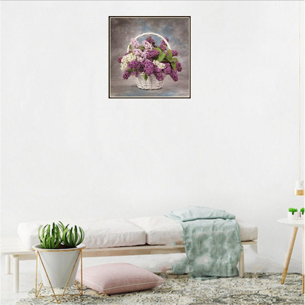 Semi-diamantblommor Fe DIY Strassmålning Vardagsrumsdekoration Konst Hantverk 8530
