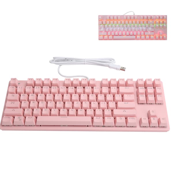 Mekanisk tastatur 87 taster Klassisk kablet USB2.0 gamingudstyr til stationær computer C‑50