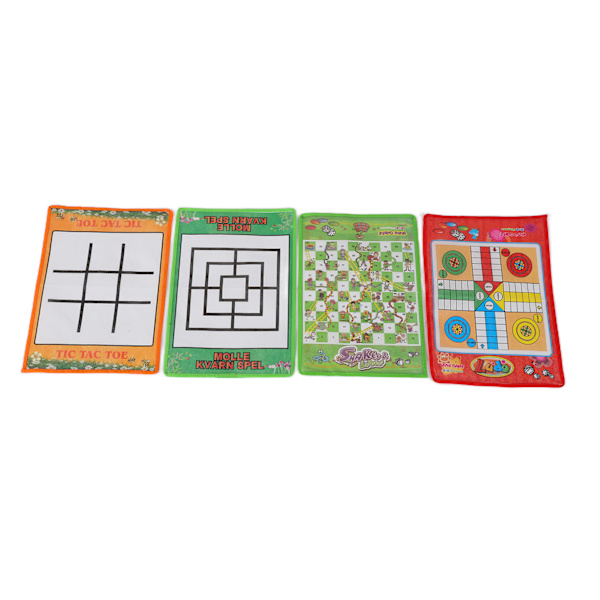 Snake and Ladder Kids Nio Män Morris Portable Flygande Schack Ludobräde för familjespel 4 i 1 set