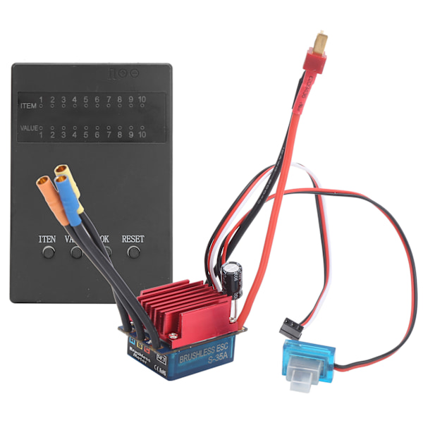35A borstlös ESC programmeringskort elektriskt hastighetsreglage set passar för 1/14 1/16 RC bil