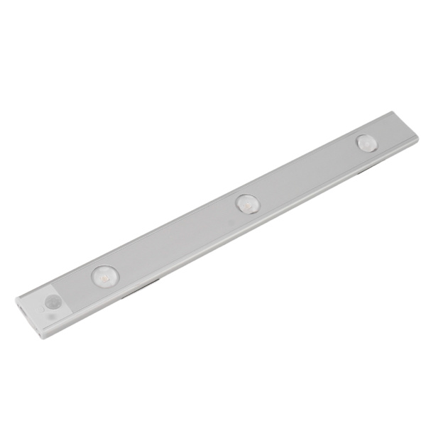 Under Cabinet Light 15,7in Lang Magnetisk Bevægelsessensor Trinløs Dæmpning USB Opladning Stick On Lys til Studie Arbejde Sølv Farve