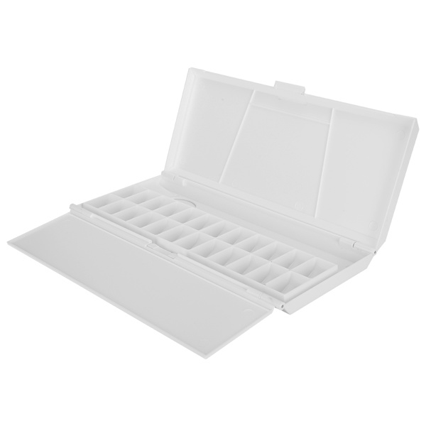 Måla Palett Box Akvarell Akryl Gouache Vikning Håll våt 24 Grids Paint Tool