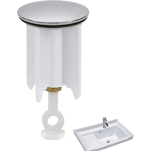 Högkvalitativ avloppspropp, bottenpropp för handfat, universell handfatspropp, justerbar handfatspropp - badrumspropp ⌀40mm (höjden är justerbar)