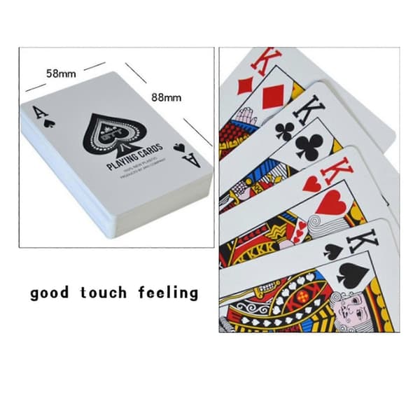 4X Multiplayer Card Game Creative Boxed Waterproof Texas Playing Cards Plastic Durable Poker Magic Trick Tool, Red JH4 Red