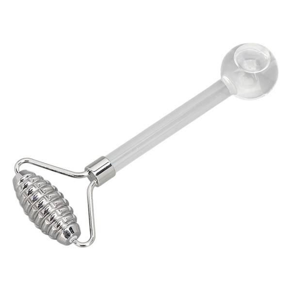 2 i 1 Ice Face Roller Cold Compress Reducer hævelser Rustfrit stål Glas ansigtsmassagerulle til øjne Ansigt
