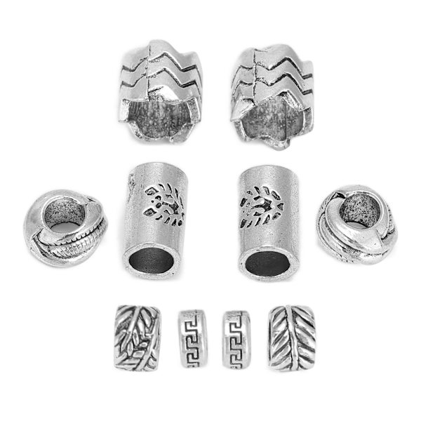 10 stk Viking Beard Beads Antikke Dreadlock Tube Beads anheng for hårdekorasjoner