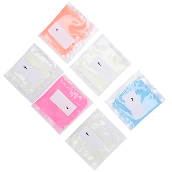 6 st superljusa fluorescerande pulver DIY nagelglitter nagelkonst lysande pulver tillbehör