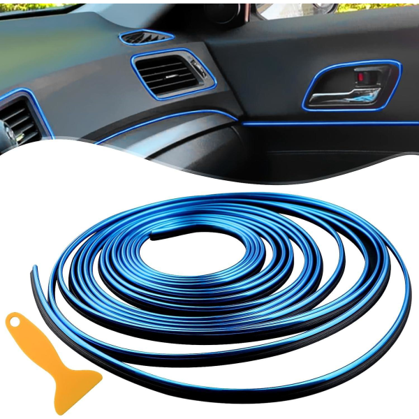 10m blå 3D-filmtejp Bil interiör gjutning Trim Strip för bildelar dekoration
