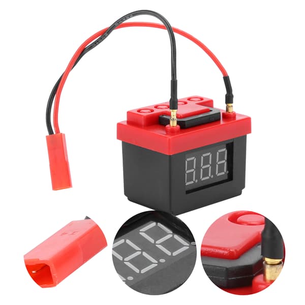 Simulering Batteri Lavspændingsalarm Tilbehørsdel Passer til SCX10/TRX4 1/8 1/10 RC Bilmodel Sort