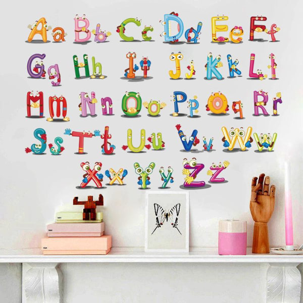 ABC English Alphabet Wall Stickers, Nursery Room Stickers, Animal Wall Stickers, Baby Kid Room Nursery Vardagsrum Väggdekor