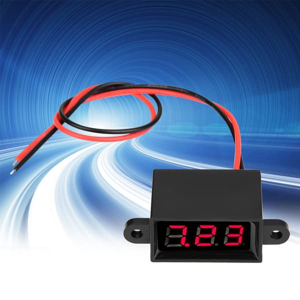 Digital Voltmeter 0,28 tommer To-leder DC 3,0-30V LED Display Spændingsmåler Vandtæt (Rød)
