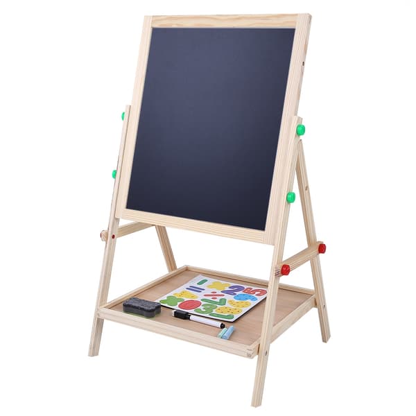 2 I 1 Dobbelt Side Baby Børn Stående Kunst Træ Tegnebræt