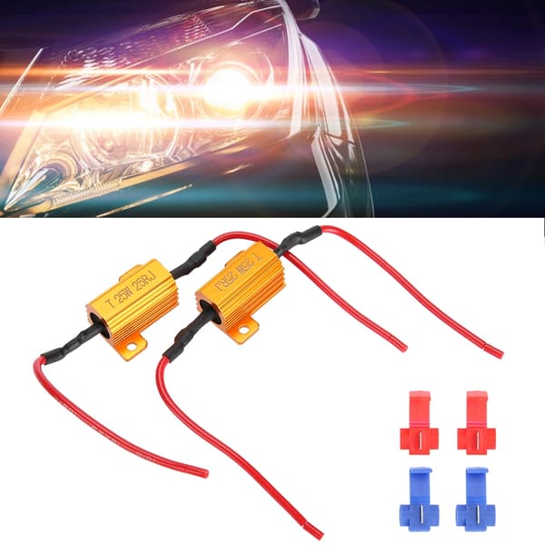 2 stk. bil LED dekoder anti hyper flash ingen fejl trådviklet belastningsmodstand 25W 25Ω